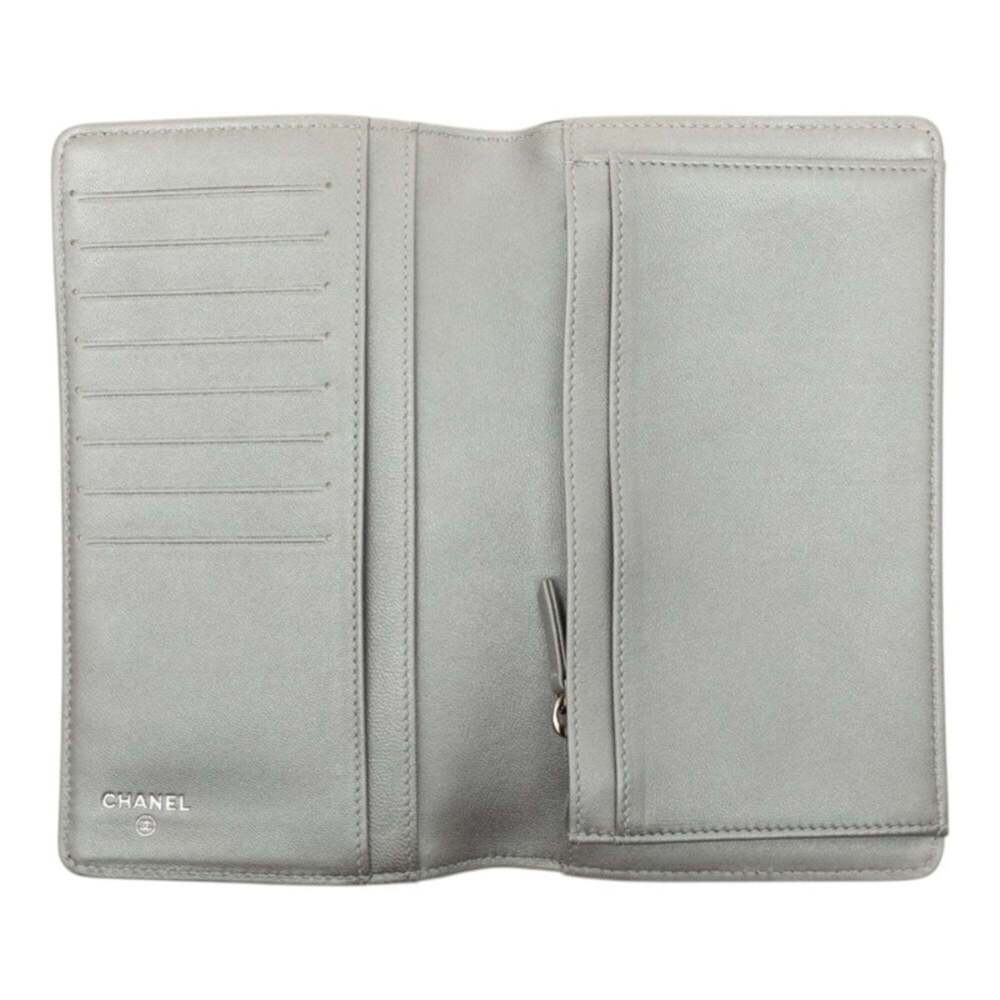 CHANEL Authentic Black Lambskin Leather Logo Wallet - Picture 4 of 7
